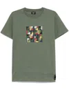 Fendi Crew Neck Cotton T-shirt With Graphic Print In Grau