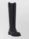 Fendi Knee-high Round Toe Pull Tab Boots In Animal Print