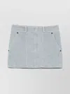 Fendi Light Blue Denim Miniskirt In Gray