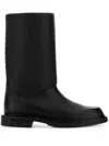 Fendi Leather Frame Boots In Black