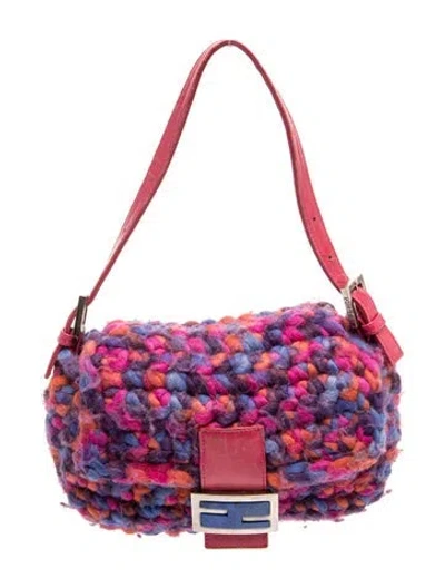 Pre-owned Fendi Knit Baguette In Purple