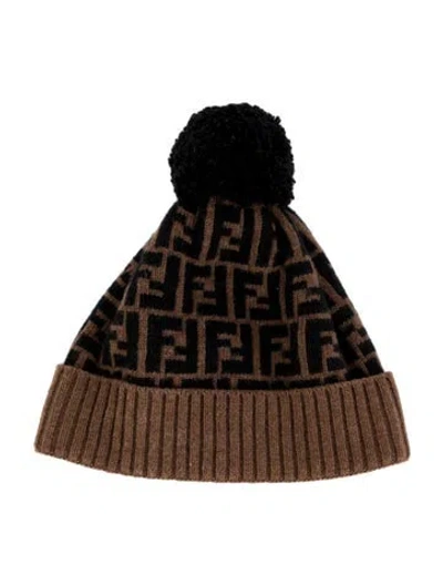 Pre-owned Fendi Knit Beanie In Brown