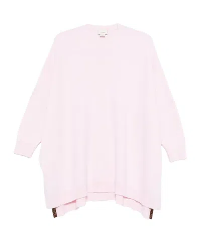 Fendi Knit Logo Wool Dress In Pink