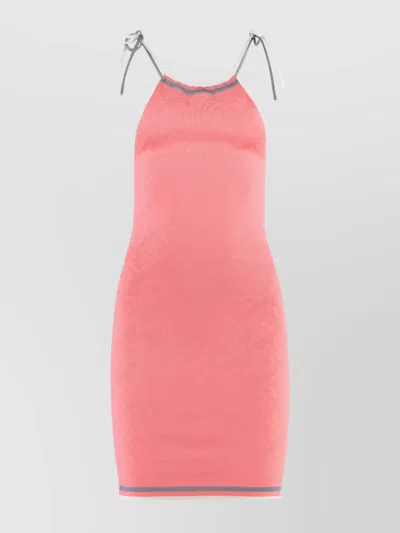 FENDI KNIT MINI-DRESS TEXTURED PATTERN