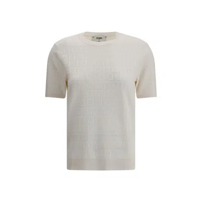 Fendi Knit T-shirt In White