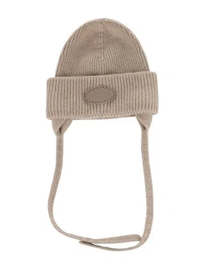 Pre-owned Fendi Knit Tie Beanie In Neutral