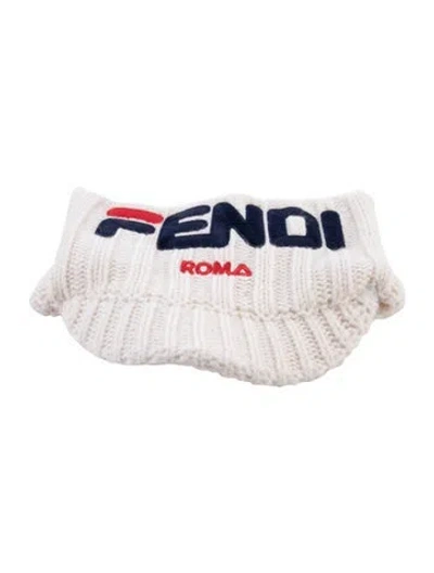Pre-owned Fendi Knit Visor Hat In Neutrals