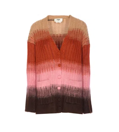 Fendi Mohair Blend Cardigan In Multi