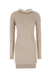 Fendi Mini Abito In Misto Lana Cappuccino Donna