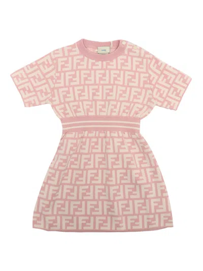 Fendi Kids' Knit Dress In Pink