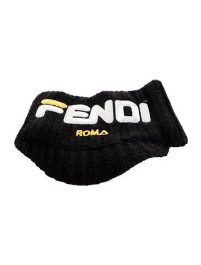 Pre-owned Fendi Knitted Embroidered Logo Headband Hat In Multi