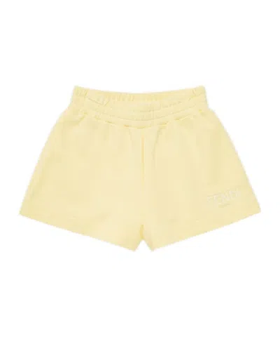 Fendi Knitted Fleece Shorts In Nude