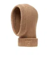 Fendi Ff Embossed Ribbed Knit Balaclava In Brown