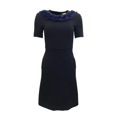 FENDI FENDI KNITTED MINK COLLAR DRESS WOMEN