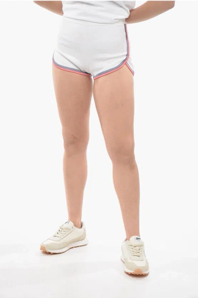 Fendi Allover Logo Knit Shorts In White