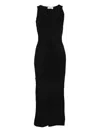 Fendi Knitted Panelled Midi Dress In Black