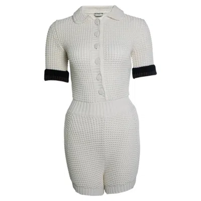 Pre-owned Fendi , Knitted Playsuit With Black And Brown Sleeves