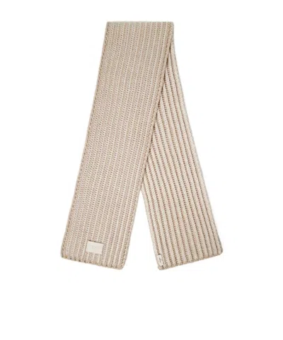 Fendi Knitted Scarf In Gold