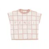 Fendi Knitted Short-sleeved Top Kids In Pink