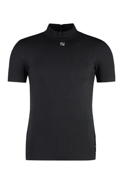 Fendi Knitted T-shirt In Black