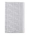 Fendi Knitted Wool And Silk Scarf With All-over Ff In Grey