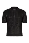 Fendi Black Wool Polo Shirt In Black