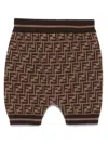 Fendi Knitted Wool Shorts In 褐色