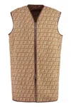 Fendi Ff Wool-blend Teddy Vest In Beige