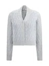 Fendi Powder Blue Cardigan With Ff Pattern Women