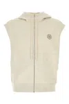 Fendi Felpa In Misto Cotone Stretch Crema Mealngè  Uomo In Neutral