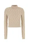 Fendi Women Wool And Cashmere Turtle-neck Jumper In Beige O Tan
