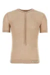 Fendi Wool Mesh Jumper In Camel