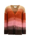 Fendi Gradient Knit Cardigan Featuring Front Pockets In Multi