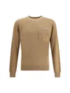 Fendi Men Sweater Whit Pocket In Sand