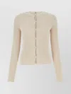 Fendi Cut-outs Cotton-blend Cardigan In Beige