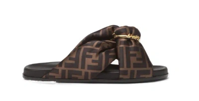 Fendi Knotted Design Sneakers With Bold Logo Pattern