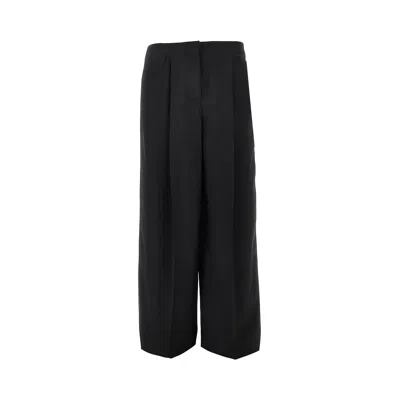 Fendi L And Mohair Wide Leg Pants In Black