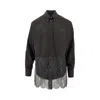 Fendi Wool Shirt With Lace Hem And Long Sleeves In Brown