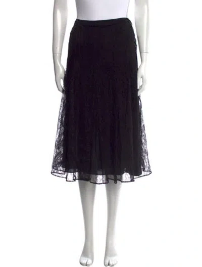Pre-owned Fendi Lace Long Skirt In Black
