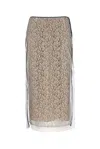 Fendi White Floral Lace Layered Midi Skirt In White