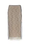 Fendi White Floral Lace Layered Midi Skirt
