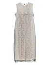 Fendi Sm Dress Black White Lace Flowers In Brown