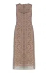 Fendi Lace Midi Dress In Brown