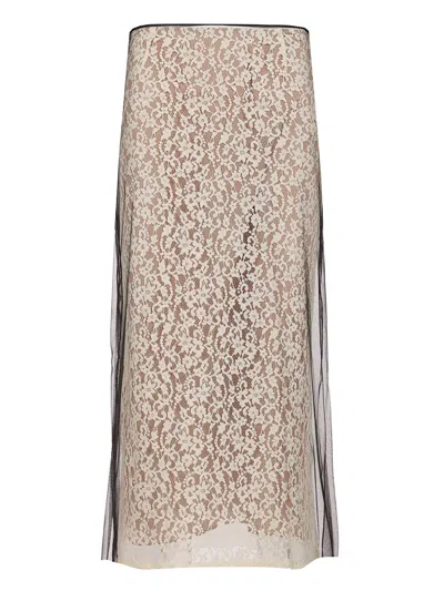 Fendi Lace Midi Skirt Skirts Multicolor In Floral