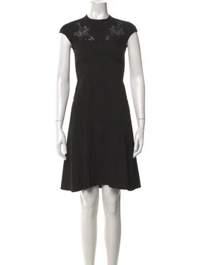 Pre-owned Fendi Lace Pattern Mini Dress In Black