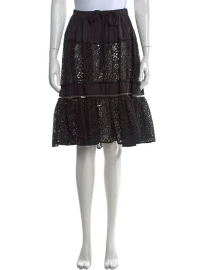 Pre-owned Fendi Lace Pattern Mini Skirt In Black