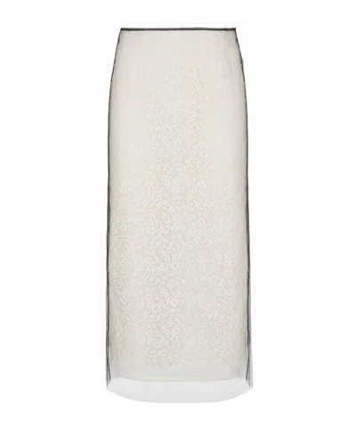 Fendi Lace Skirt In White