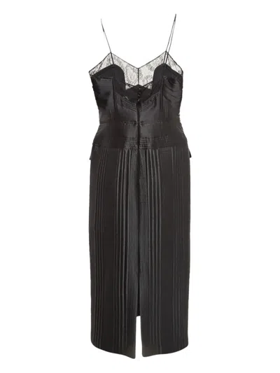 Pre-owned Fendi Lace-trim Pleated Dress