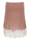 Fendi Women Cashmere And Silk Skirt With Lace Profiles In Multi
