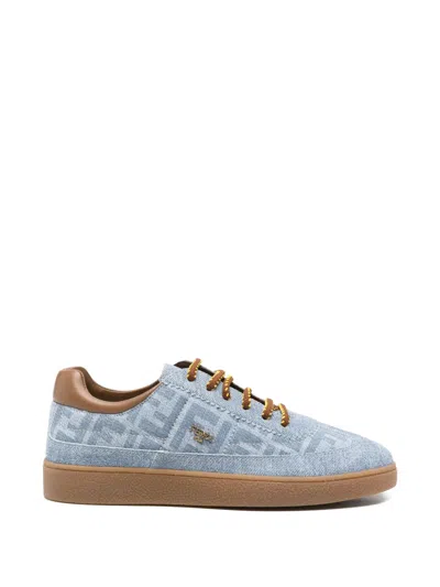 Fendi Lace-up Sneakers In Blue